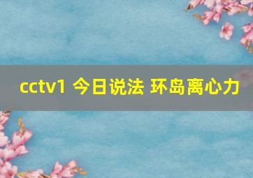 cctv1 今日说法 环岛离心力